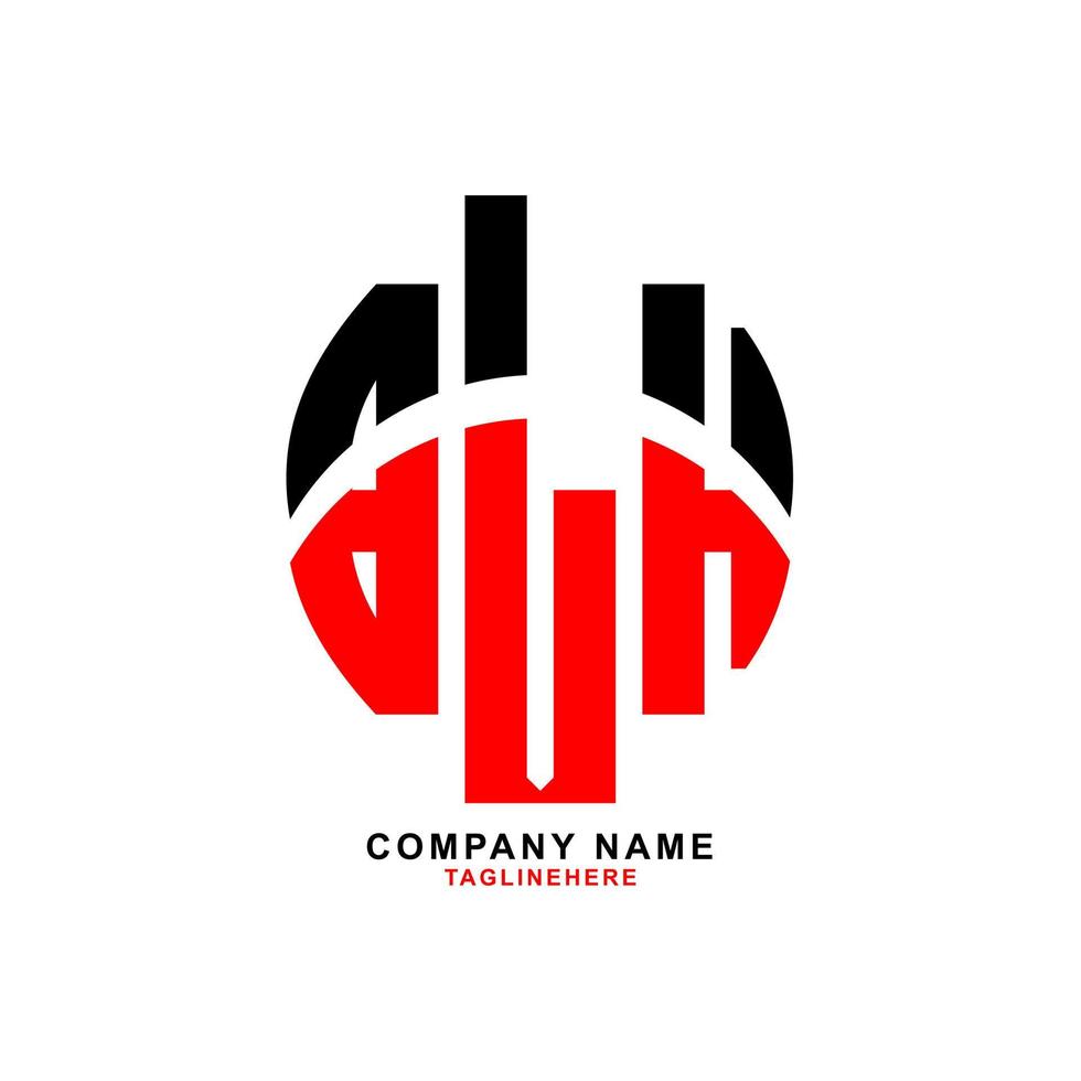 kreativ blh brev logotyp design med vit bakgrund vektor