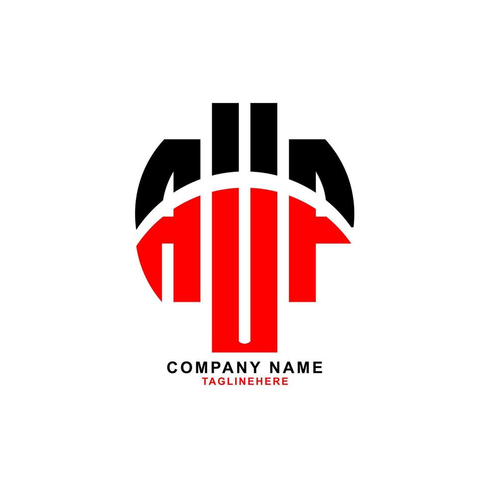 kreatives aup-buchstaben-logo-design mit weißem hintergrund vektor