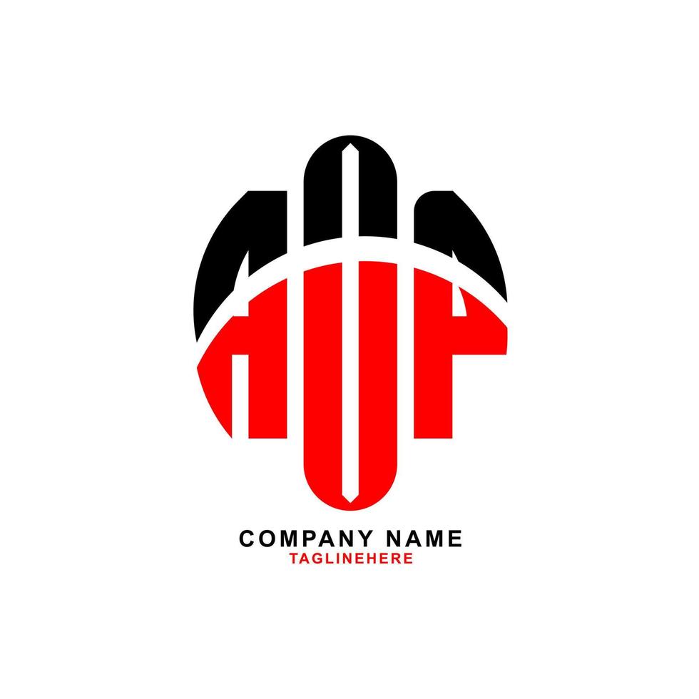 kreatives aop-brief-logo-design mit weißem hintergrund vektor