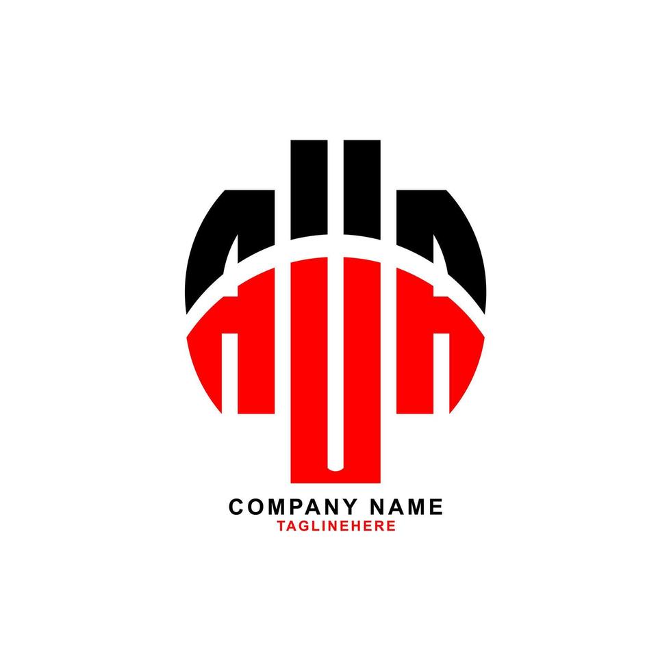 kreatives aua-buchstaben-logo-design mit weißem hintergrund vektor