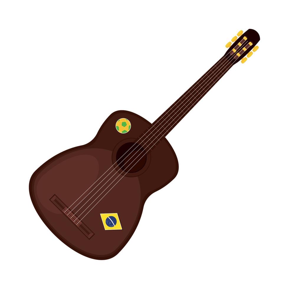gitarr med Brasilien flagga vektor