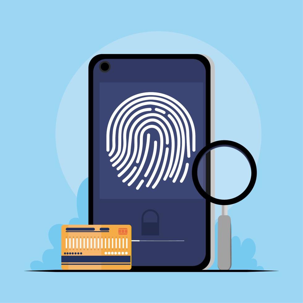 cyber säkerhet fingeravtryck läser in vektor