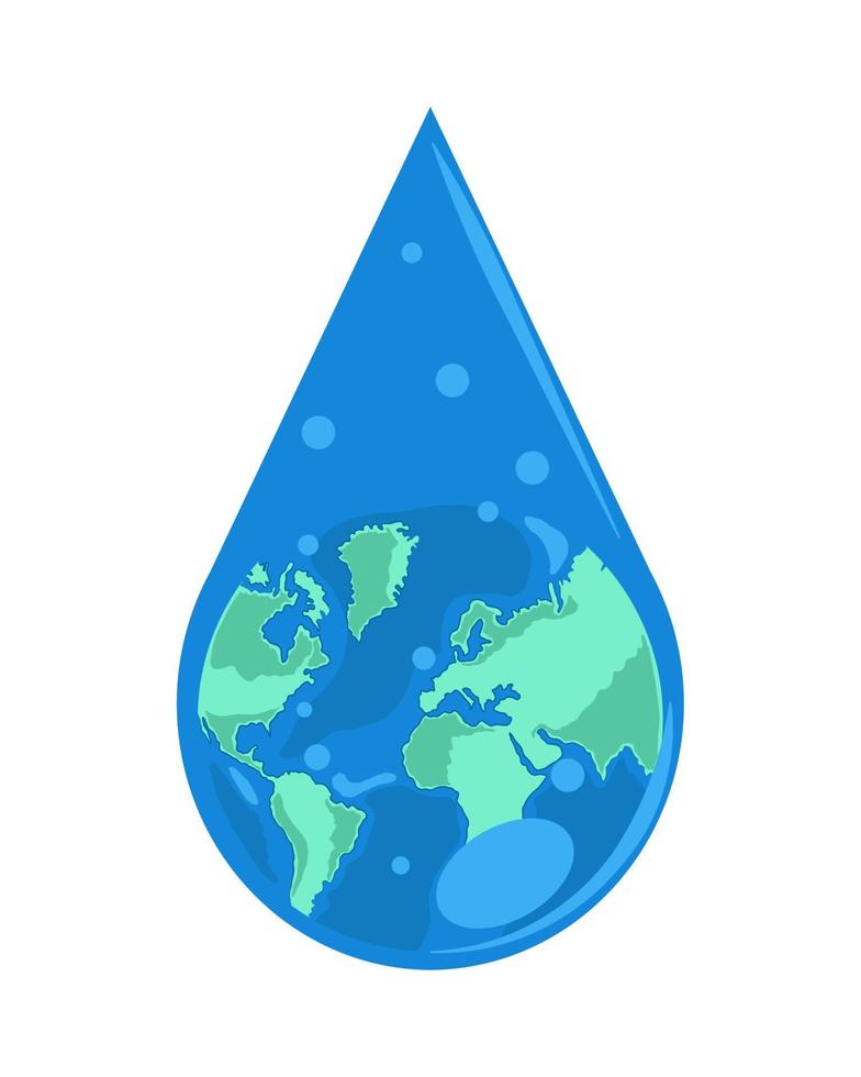 Weltkarte Tropfen Wasser vektor