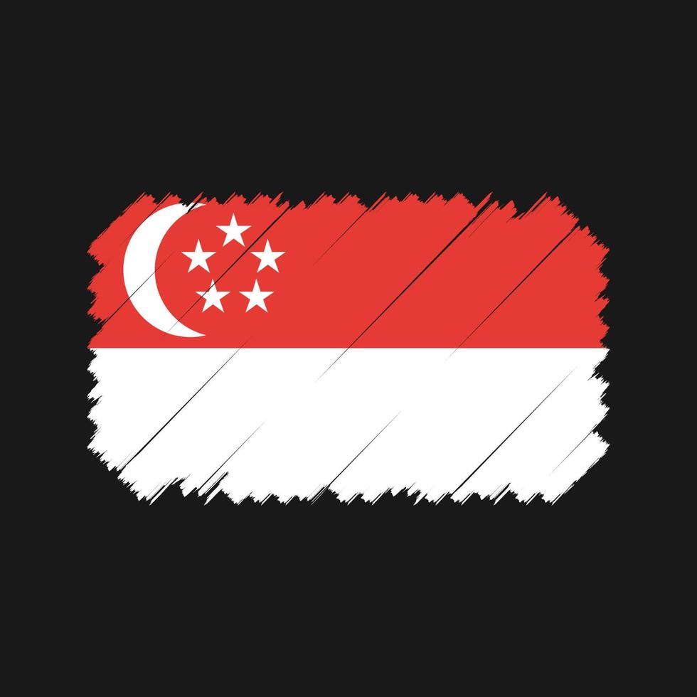 Bürste Vektor der Singapur-Flagge. Nationalflagge