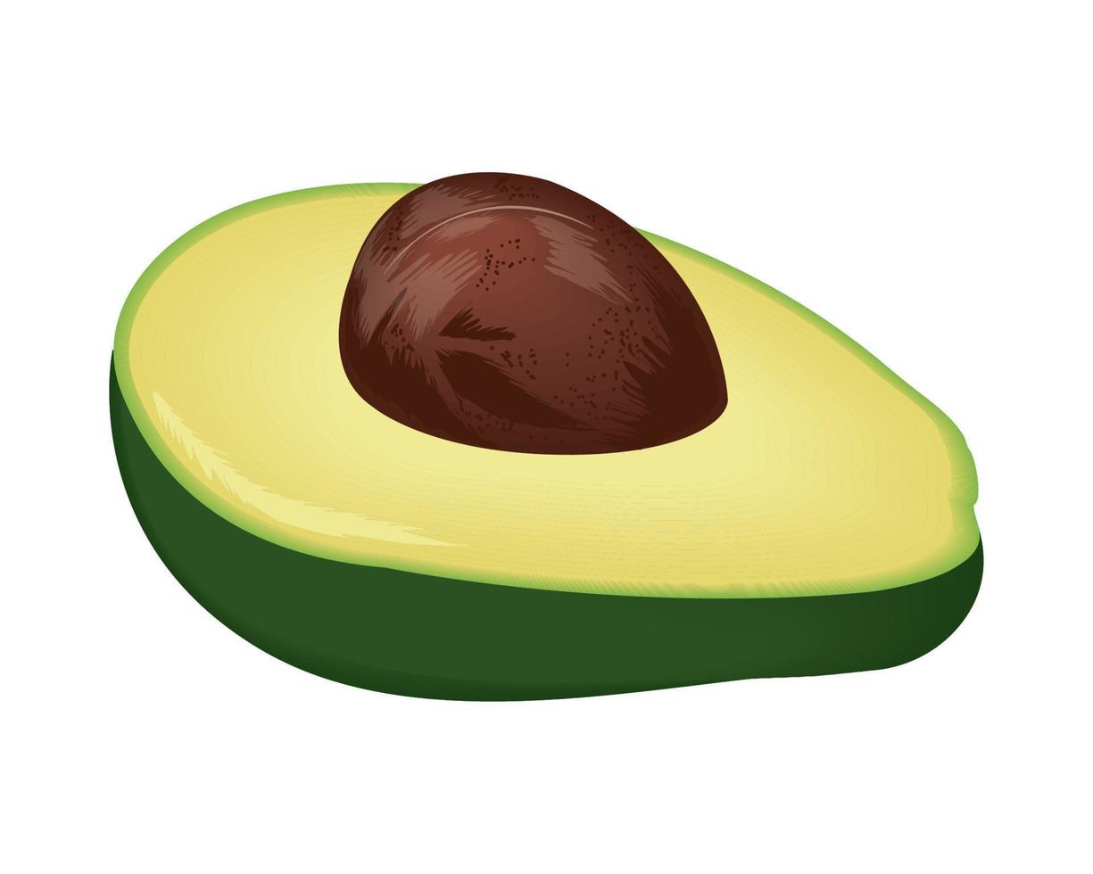 halbe Avocado-Gemüse-Ikone vektor