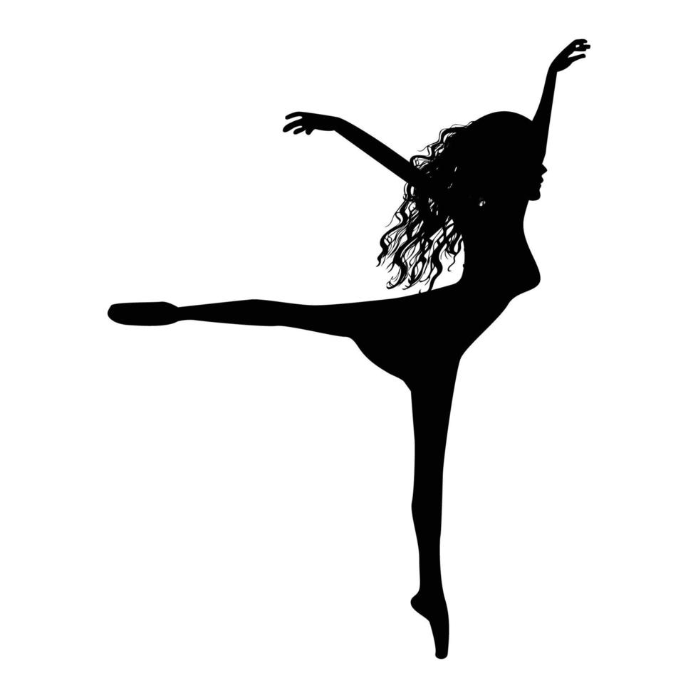 süße Mädchen Ballerina Silhouette Grafik vektor