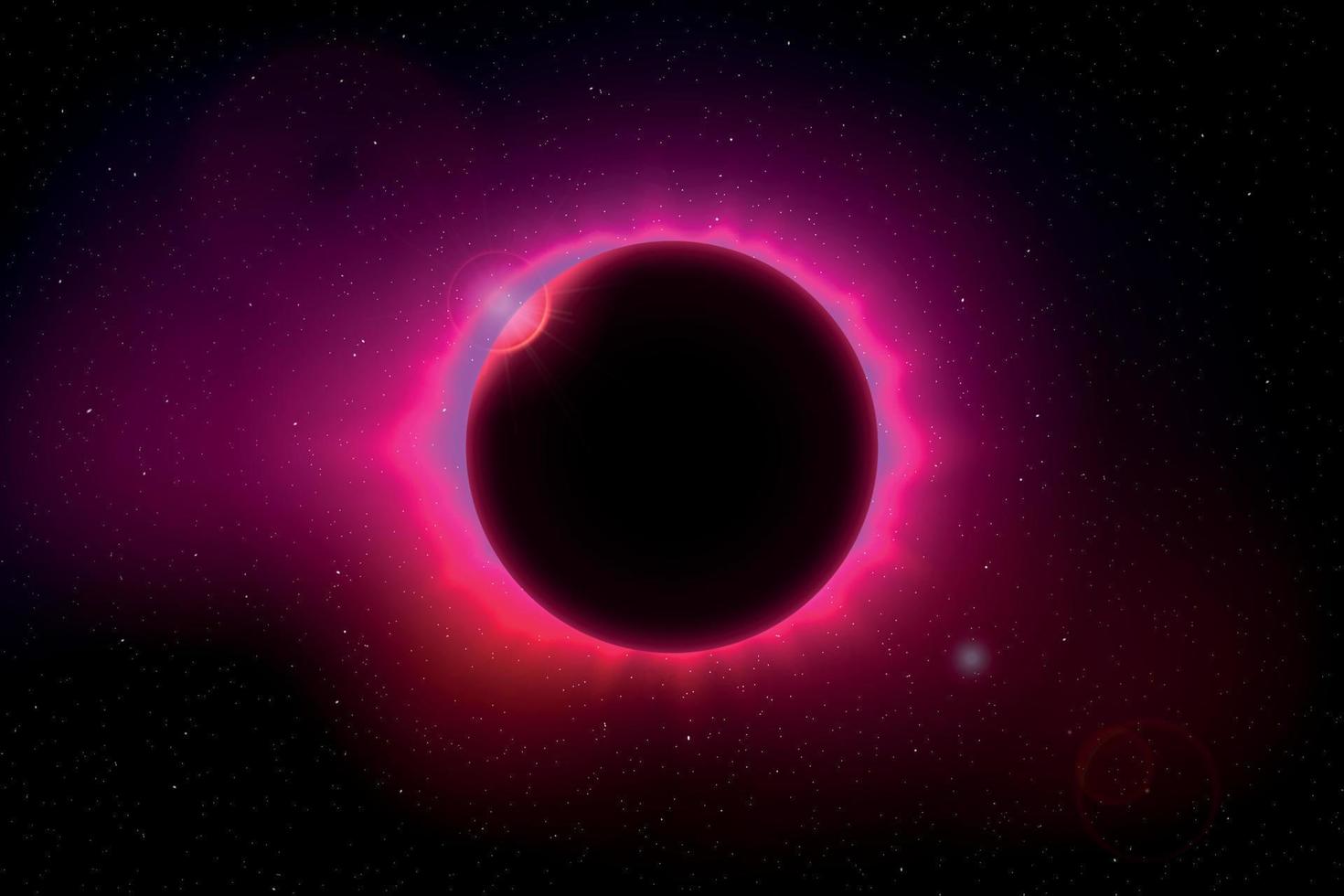 Weltraumhintergrund mit totaler Sonnenfinsternis vektor