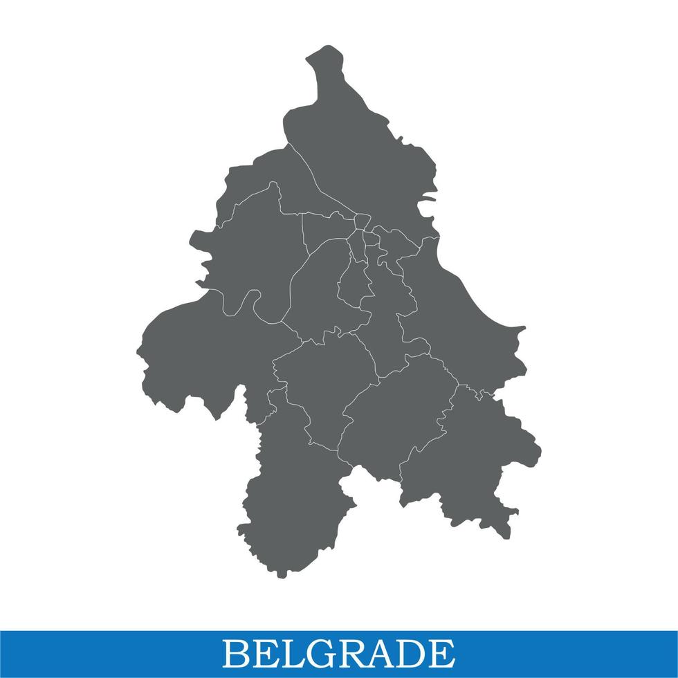 Hochwertige Karte der Stadt Serbien vektor