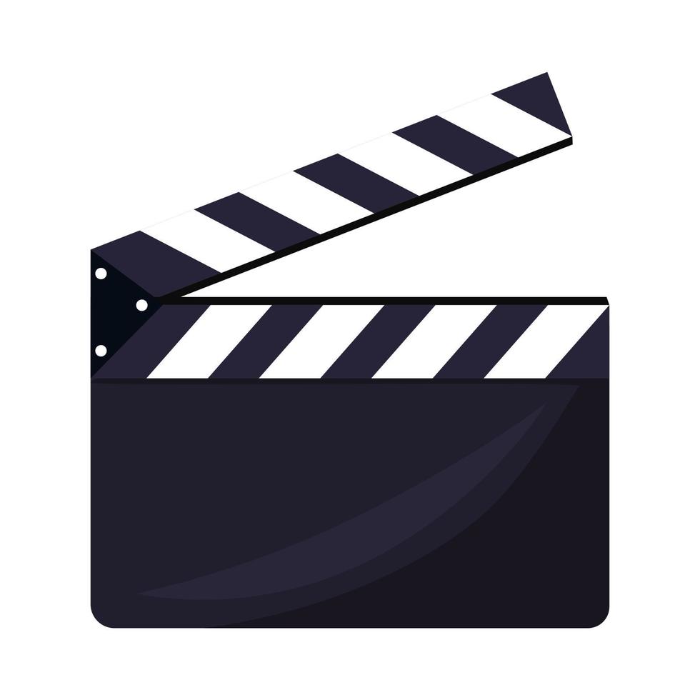Filmklappe isoliert auf weißem Hintergrund. leere Filmklöppel-Kino-Vektorillustration. vektor