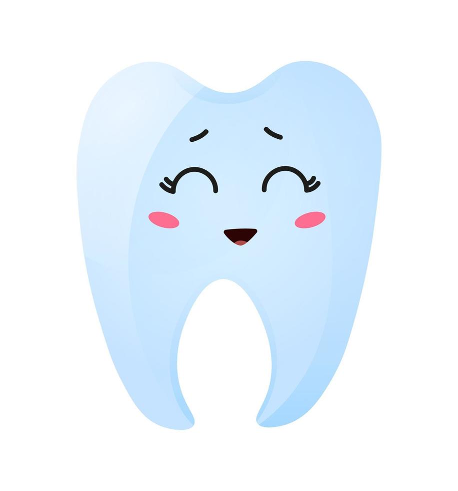 gesunder weißer Zahn auf einem weißen isolierten Hintergrund. Vektor-Illustration. vektor