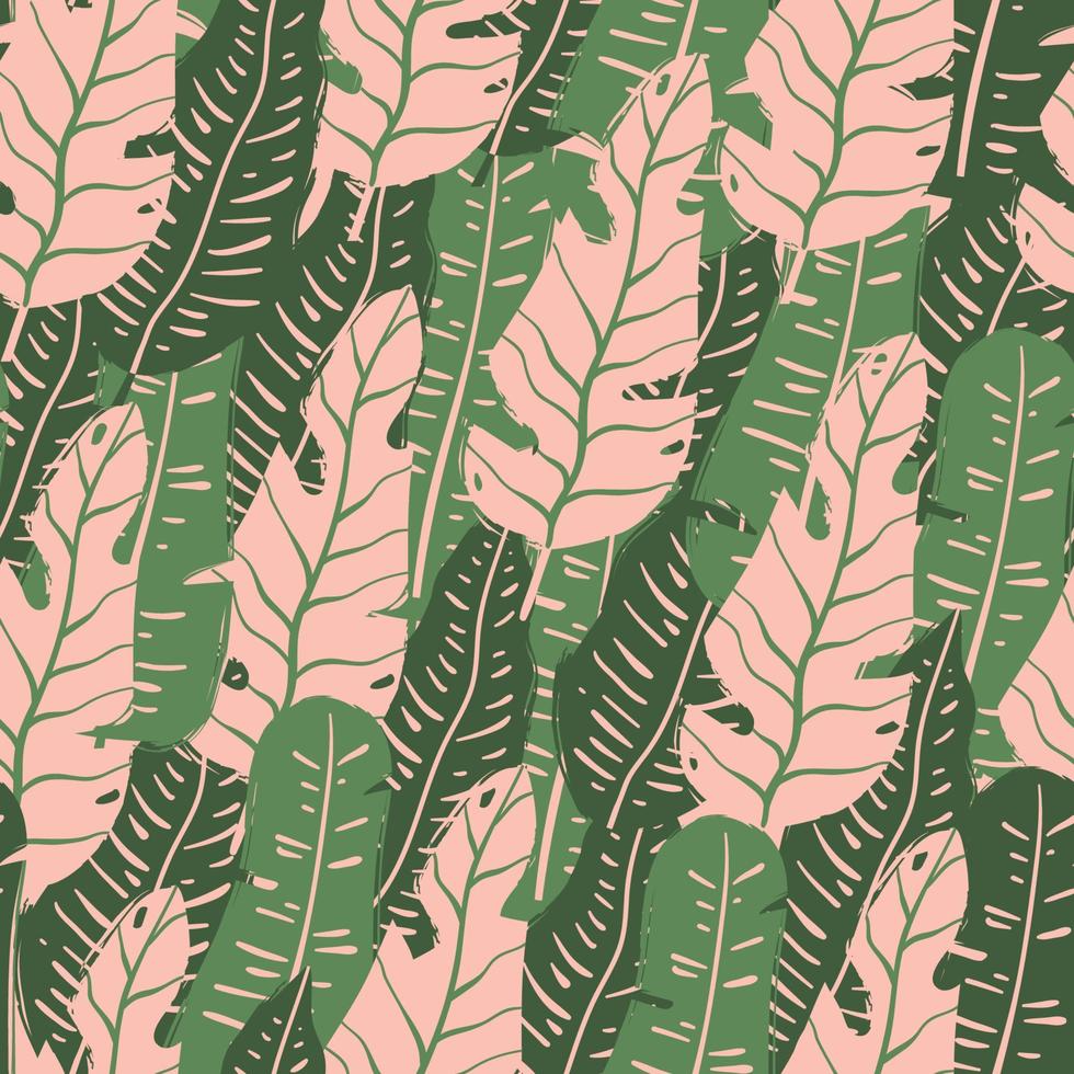 Nahtloses Muster mit handgezeichneten tropischen Blättern vektor