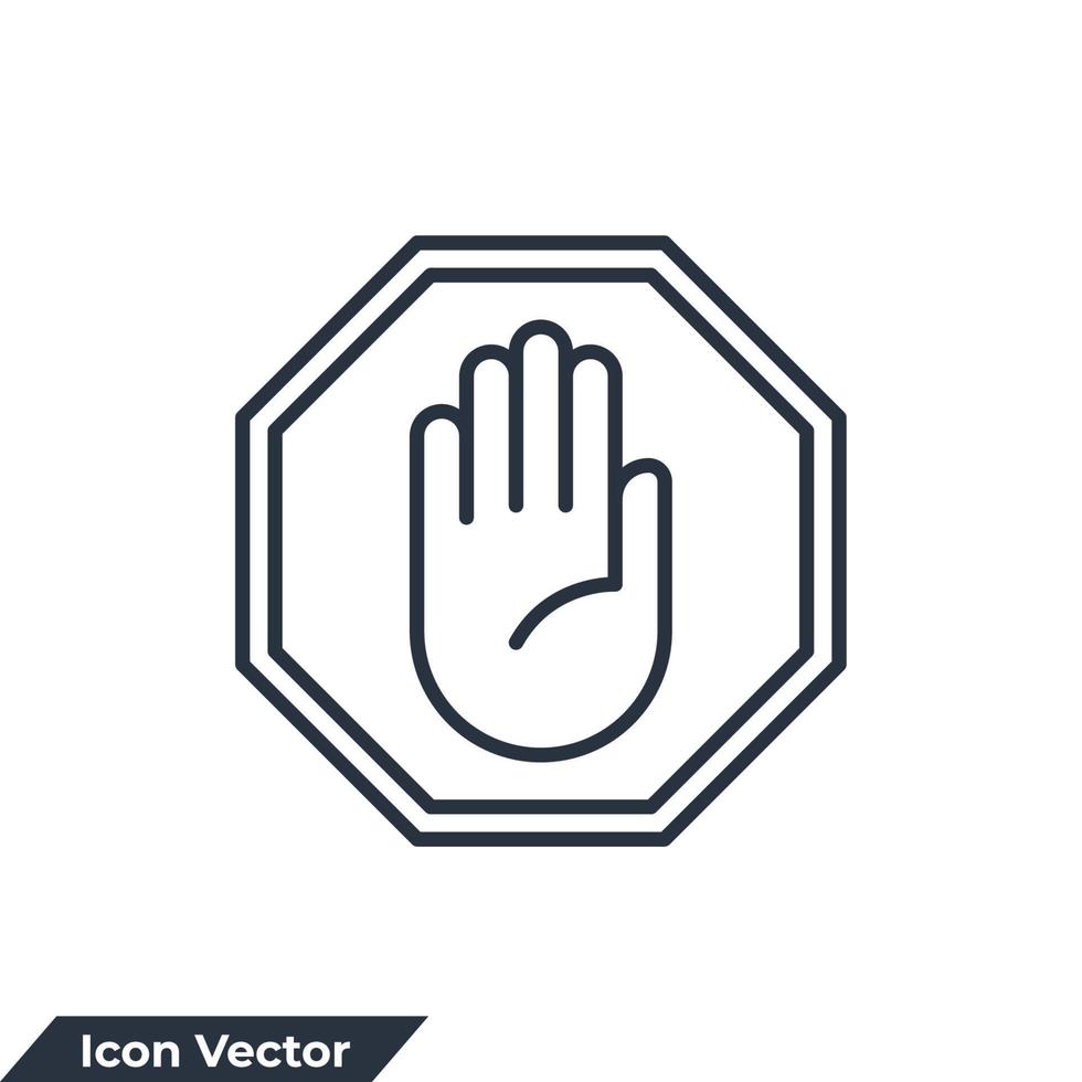 Hand-Symbol-Logo-Vektor-Illustration zu stoppen. Stop-Verkehrsschild mit großer Handsymbolvorlage für Grafik- und Webdesign-Sammlung vektor