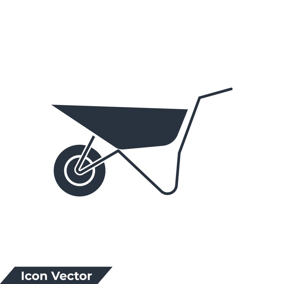 Schubkarren-Symbol-Logo-Vektor-Illustration. Symbolvorlage für Schubkarrenwagen für Grafik- und Webdesign-Sammlung vektor