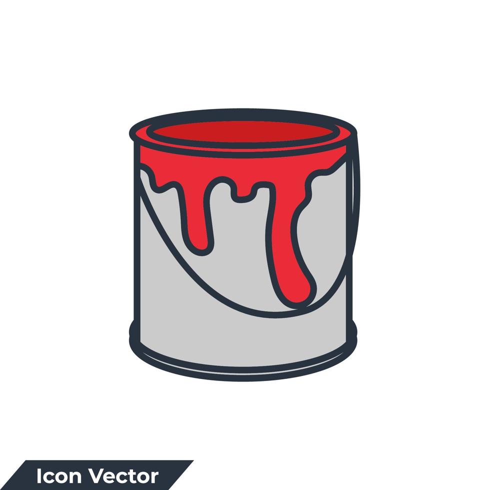 måla hink ikon logotyp vektor illustration. måla hink symbol mall för grafisk och webb design samling
