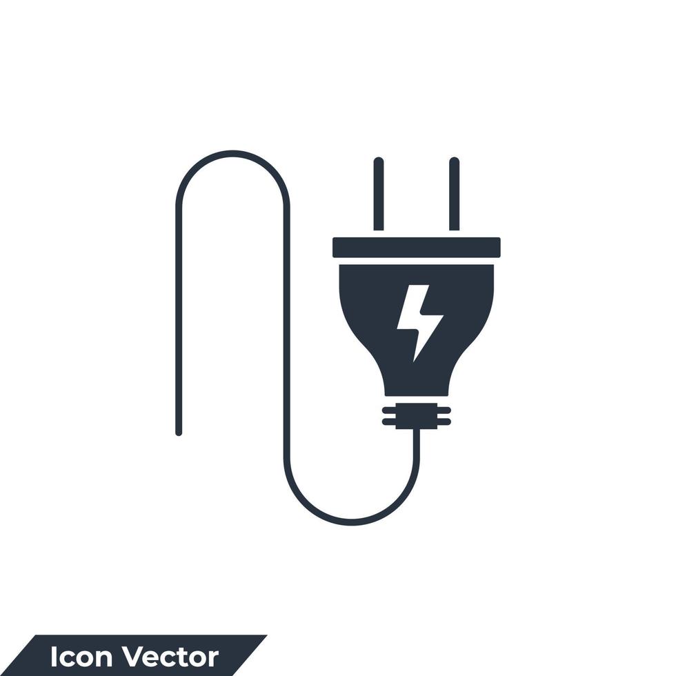 plugg ikon logotyp vektor illustration. elektrisk plugg tecken symbol mall för grafisk och webb design samling