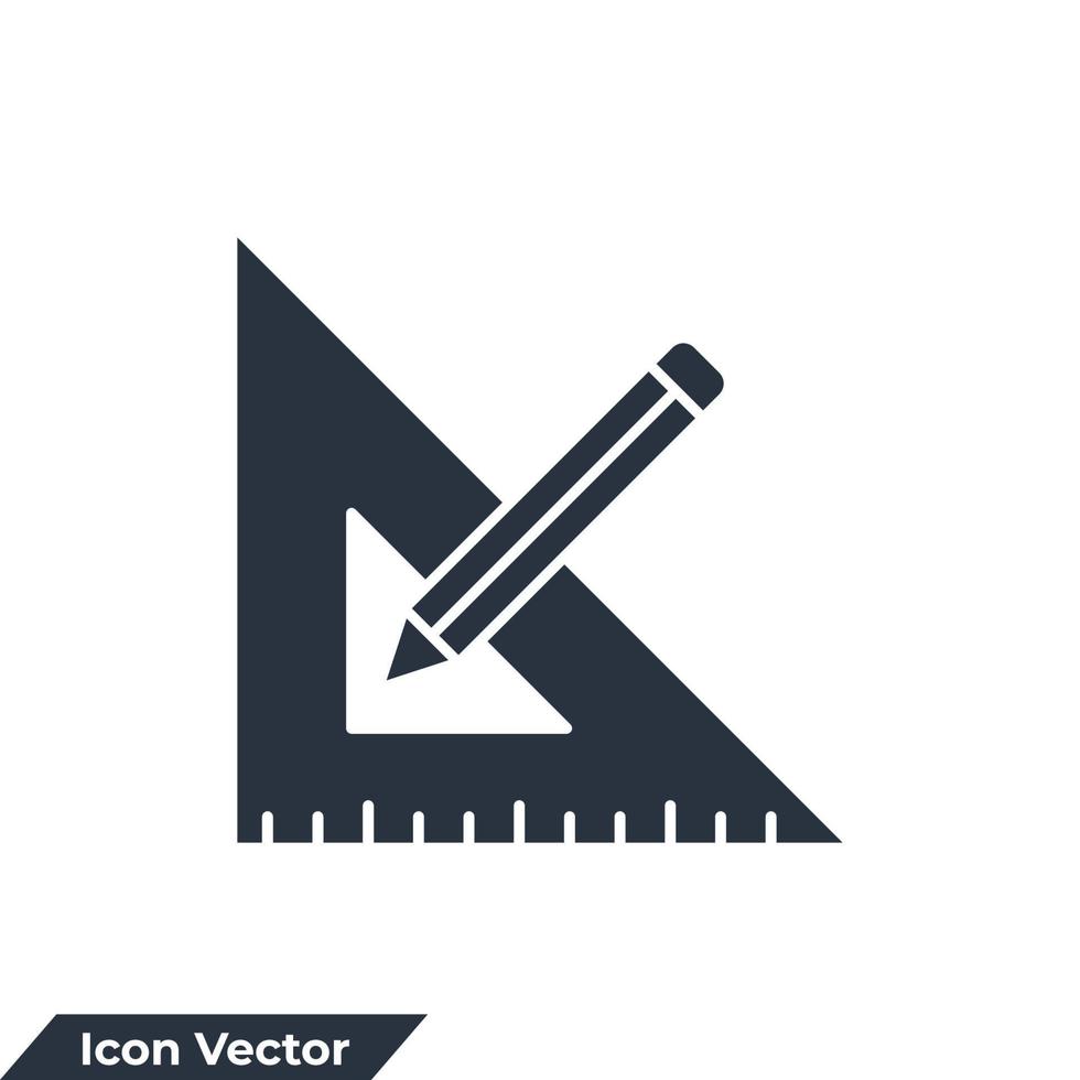 bleistift und lineal symbol logo vektor illustration. bleistift- und linealsymbolvorlage für grafik- und webdesignsammlung