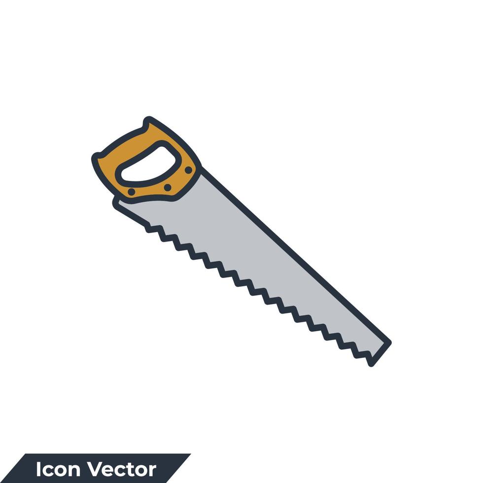 hand fick syn på ikon logotyp vektor illustration. handsåg snickeri verktyg symbol mall för grafisk och webb design samling