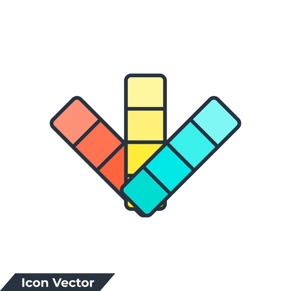 Farbfeld-Symbol-Logo-Vektor-Illustration. Farbpalette Briefpapier gefüllte Symbolvorlage für Grafik- und Webdesign-Sammlung vektor