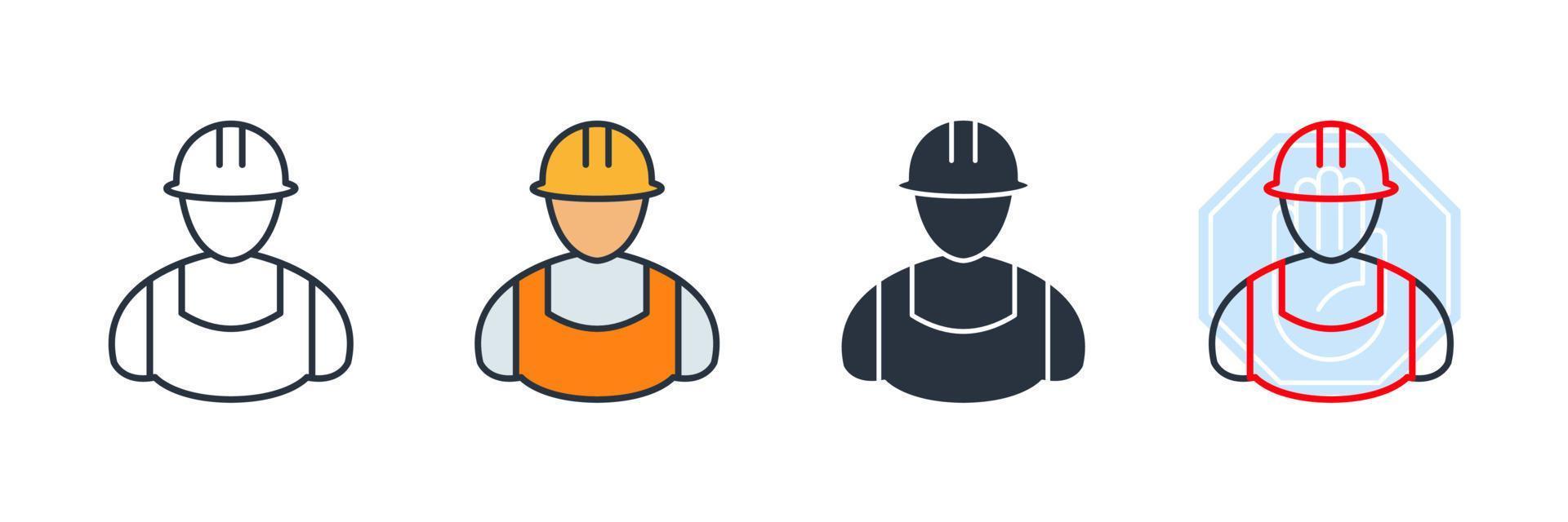 Builder-Symbol-Logo-Vektor-Illustration. Symbolvorlage für Bauarbeiter für Grafik- und Webdesign-Sammlung vektor