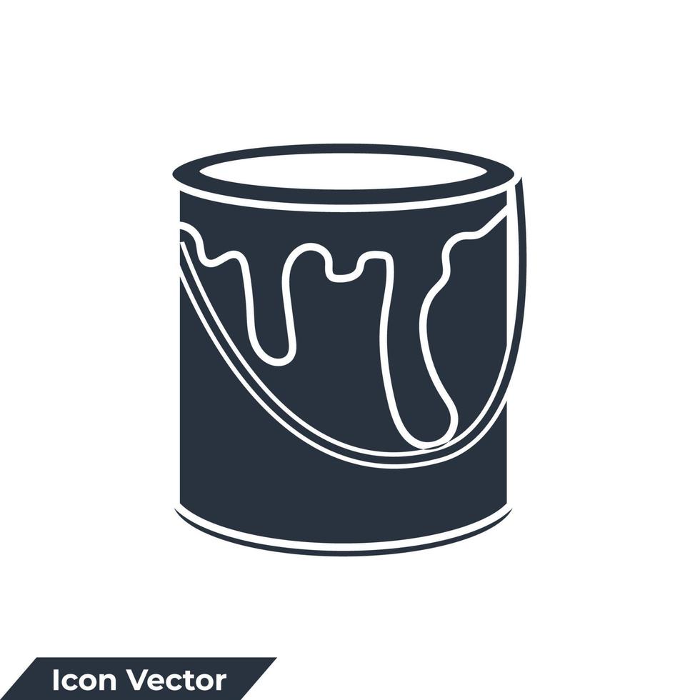 Farbeimer-Symbol-Logo-Vektor-Illustration. Farbeimer-Symbolvorlage für Grafik- und Webdesign-Sammlung vektor