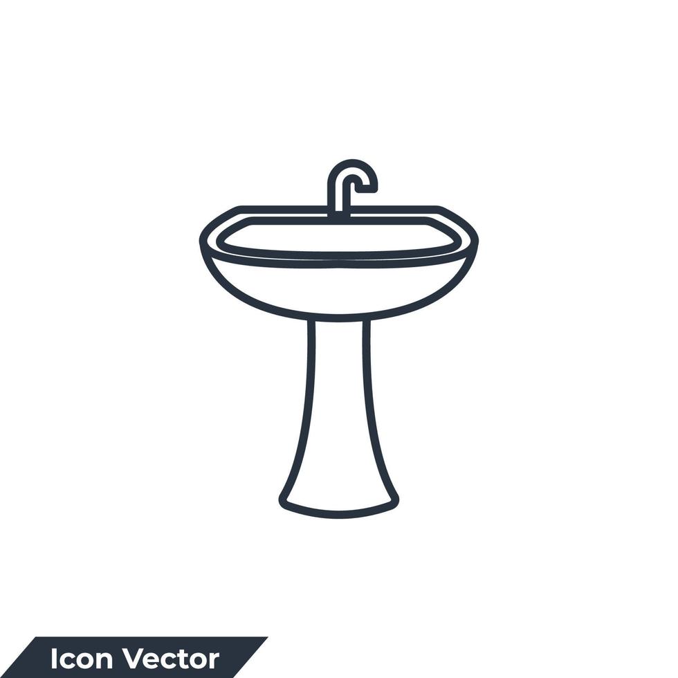 Waschbecken-Symbol-Logo-Vektor-Illustration. Waschbecken-Symbolvorlage für Grafik- und Webdesign-Sammlung vektor