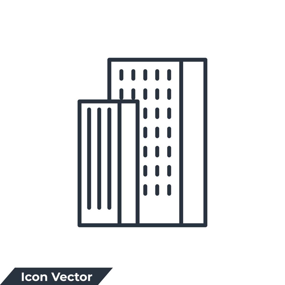 Gebäude-Symbol-Logo-Vektor-Illustration. Architekturkonzept-Symbolvorlage für Grafik- und Webdesign-Sammlung vektor