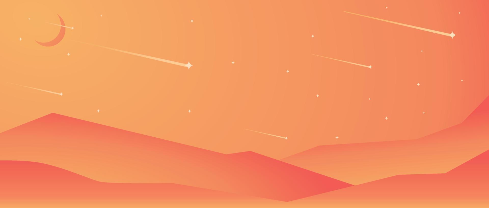 Wüstenlandschaft Hintergrund Vektorgrafiken minimalistisch orange Farbverlauf vektor