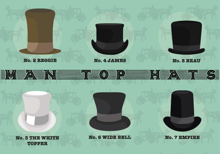 Free Man Top Hats Vektoren