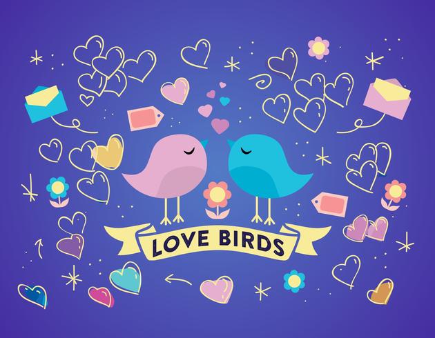 Free Love Birds Vektor Hintergrund