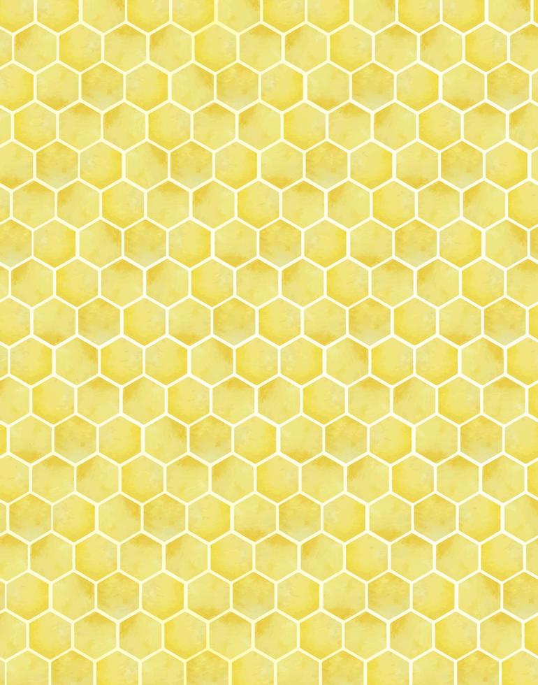 vattenfärg abstrakt geometrisk mönster med vaxkaka. vattenfärg gul sexhörning med textur av fläck, spray, stänk och fläck, mode element vektor
