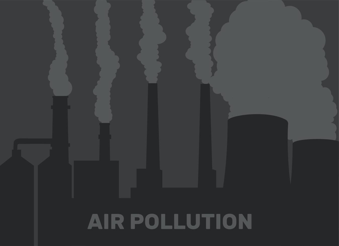 Luftverschmutzung. industrielle Fabrik. Abgase verseuchen die städtische Atmosphäre. Giftiger Smog. Feinstaub, Luftverschmutzung, Industriesmog, Schadstoffausstoß. Vektor-Illustration. vektor