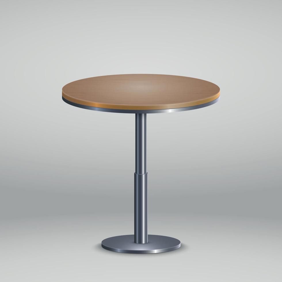 Runder Tisch mit Holzplatte vektor