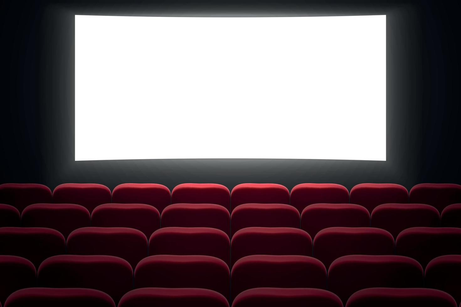 Kinosaal mit weißer Leinwand vektor