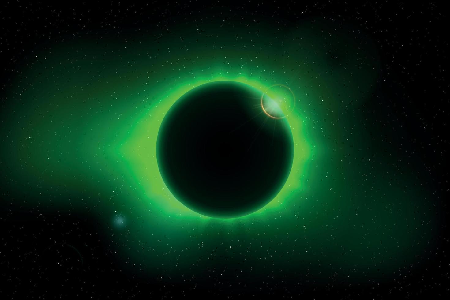 Weltraumhintergrund mit totaler Sonnenfinsternis vektor