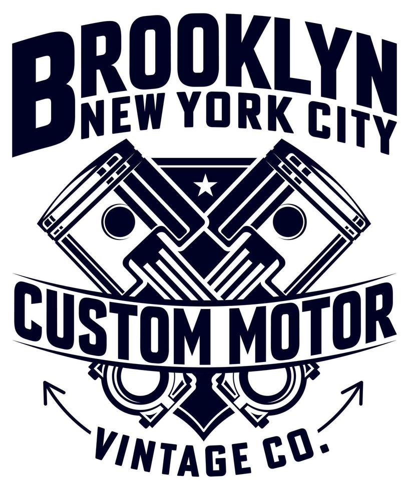 vollständig editierbarer Vektor eps 10 Umriss des Brooklyn-Vintage-T-Shirt-Designs ein Bild, das für T-Shirts, Tassen, Taschen, Posterkarten und vieles mehr geeignet ist. das Paket ist 4500 5400px