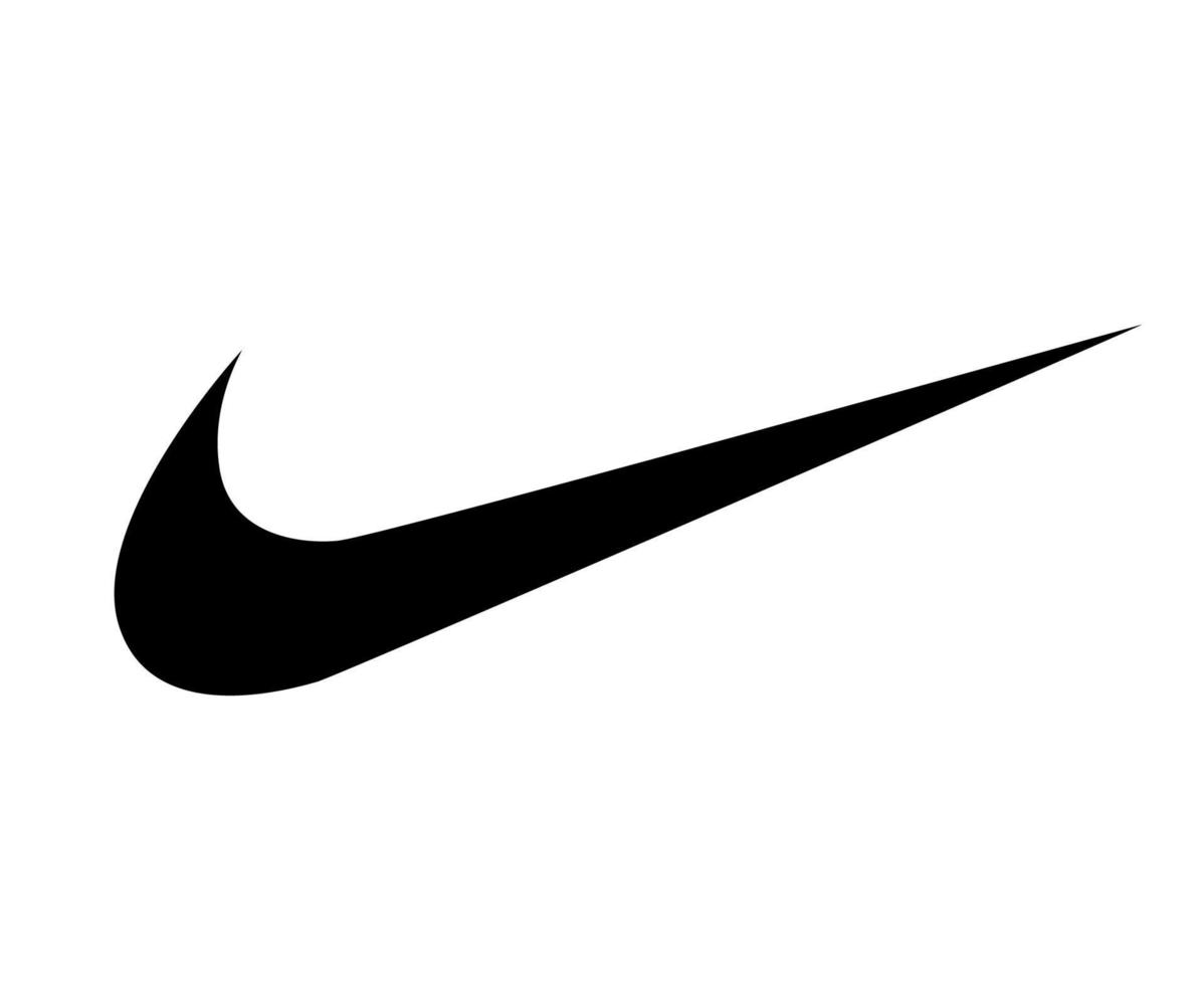 Nike Logo schwarze Kleidung Design-Symbol abstrakte Fußball-Vektor-Illustration mit weißem Hintergrund vektor