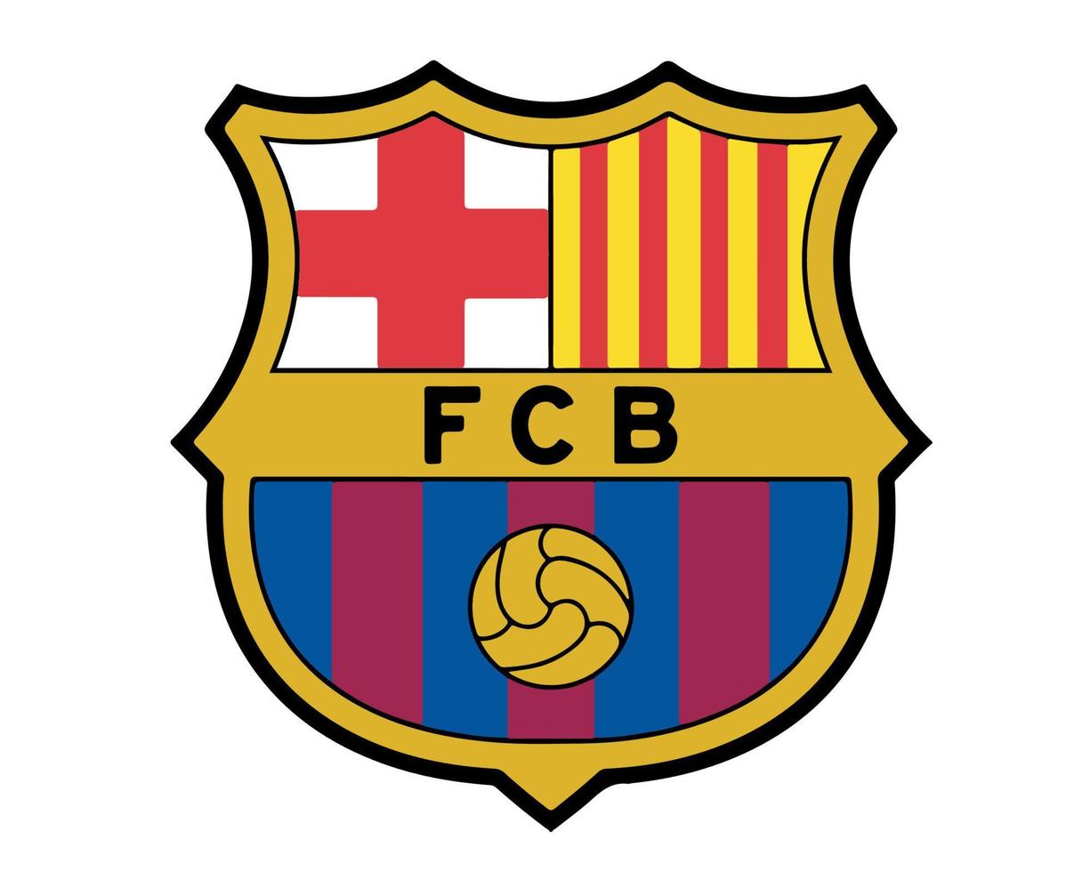 fc barcelone logo symbol design spanien fußball vektor europäische länder fußballmannschaften illustration