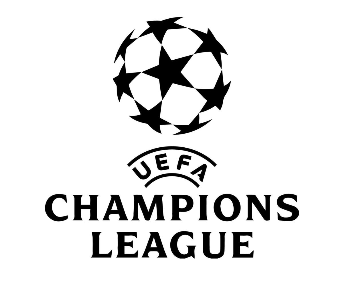 champions league logo symbol schwarz design fußball vektor europäische länder fußballmannschaften illustration mit weißem hintergrund