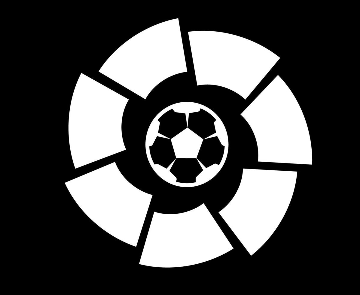 la liga symbol logotyp vit och svart design Spanien fotboll vektor europeisk länder fotboll lag illustration