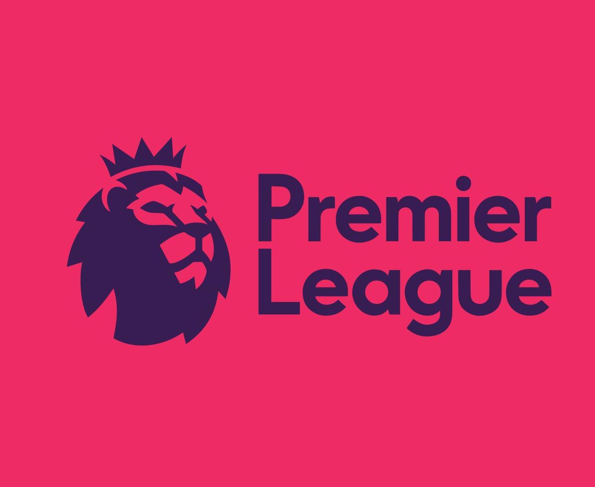 Premier-League-Logo-Symbol mit lila Namensdesign England-Fußballvektor europäische Länder-Fußballmannschaftsillustration mit rosa Hintergrund vektor