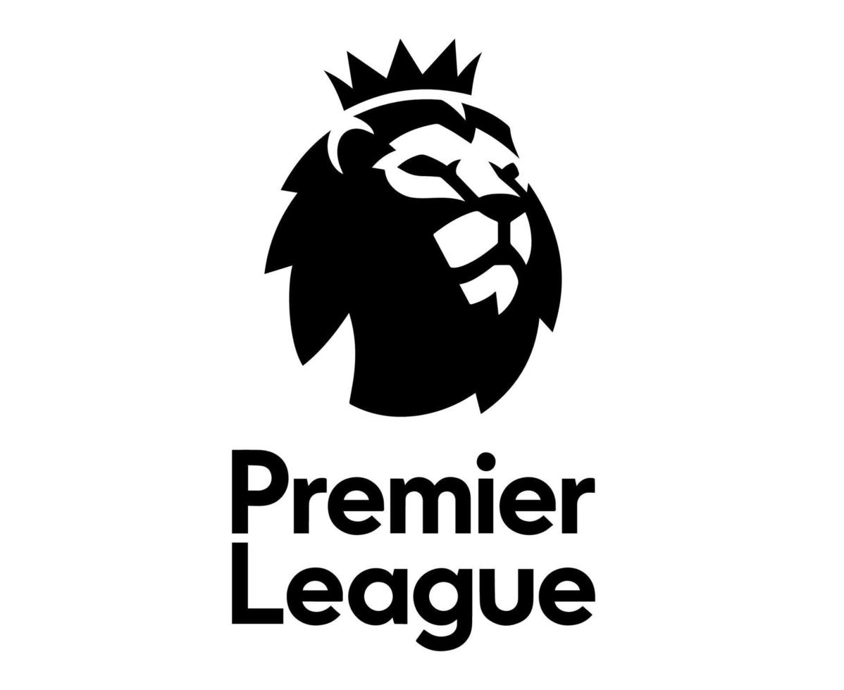 Premier League Logo Symbol mit schwarzem Design des Namens England Fußball Vektor europäische Länder Fußballmannschaften Illustration