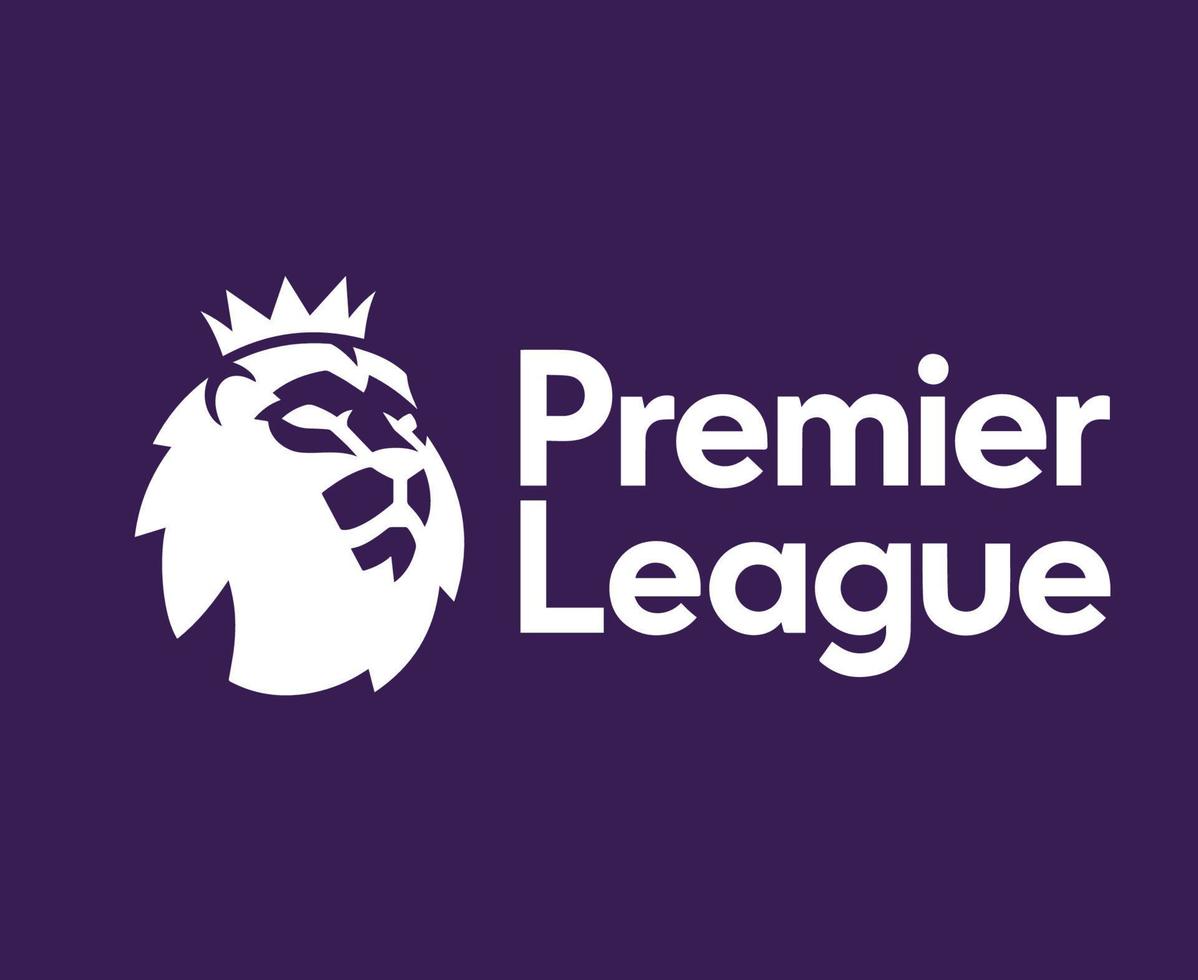 Premier League Logo Symbol mit weißem Design des Namens England Fußball Vektor europäische Länder Fußballmannschaften Illustration