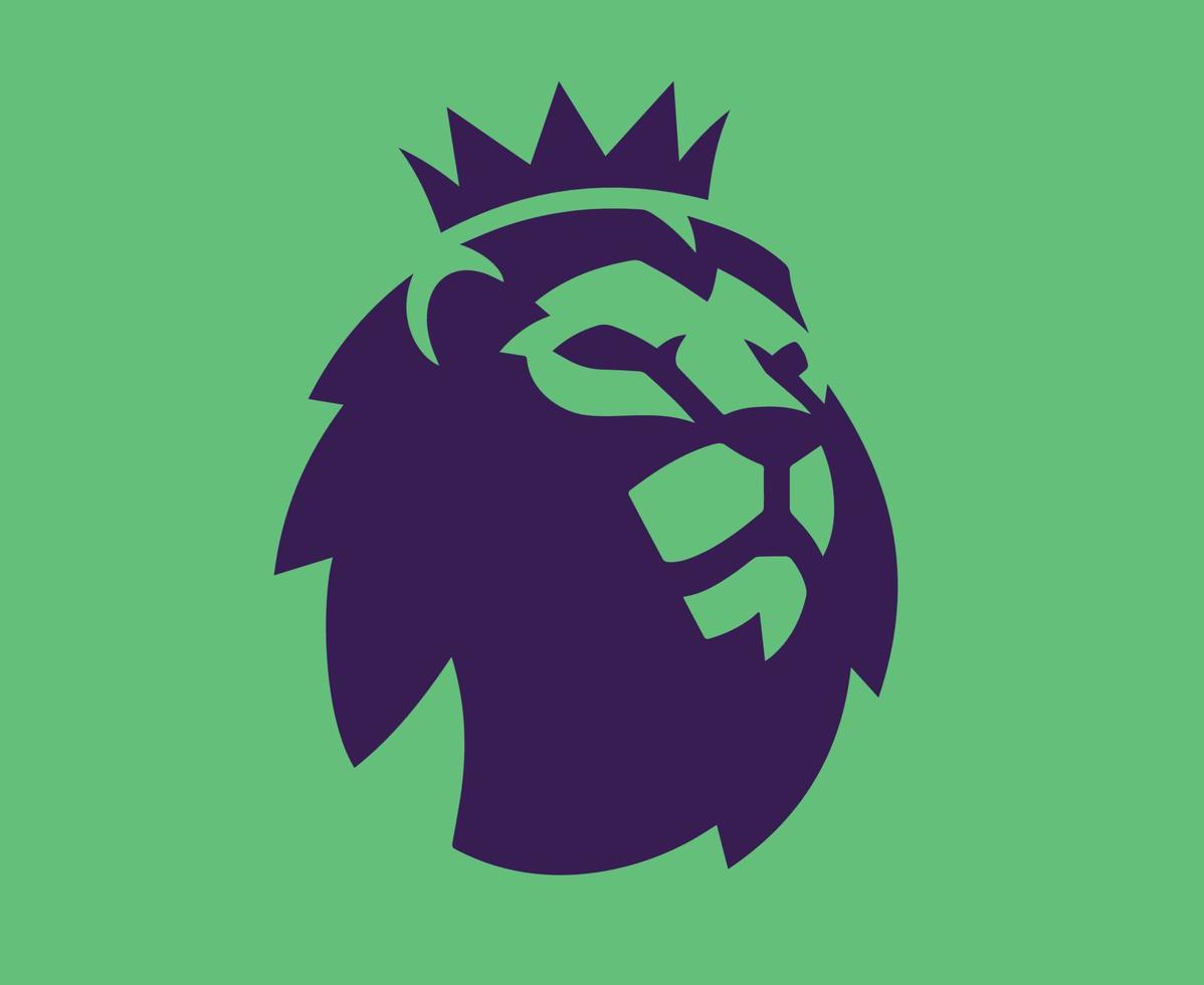 Premier League Logo Symbol Design England Fußball Vektor europäische Länder Fußballmannschaften Illustration mit grünem Hintergrund