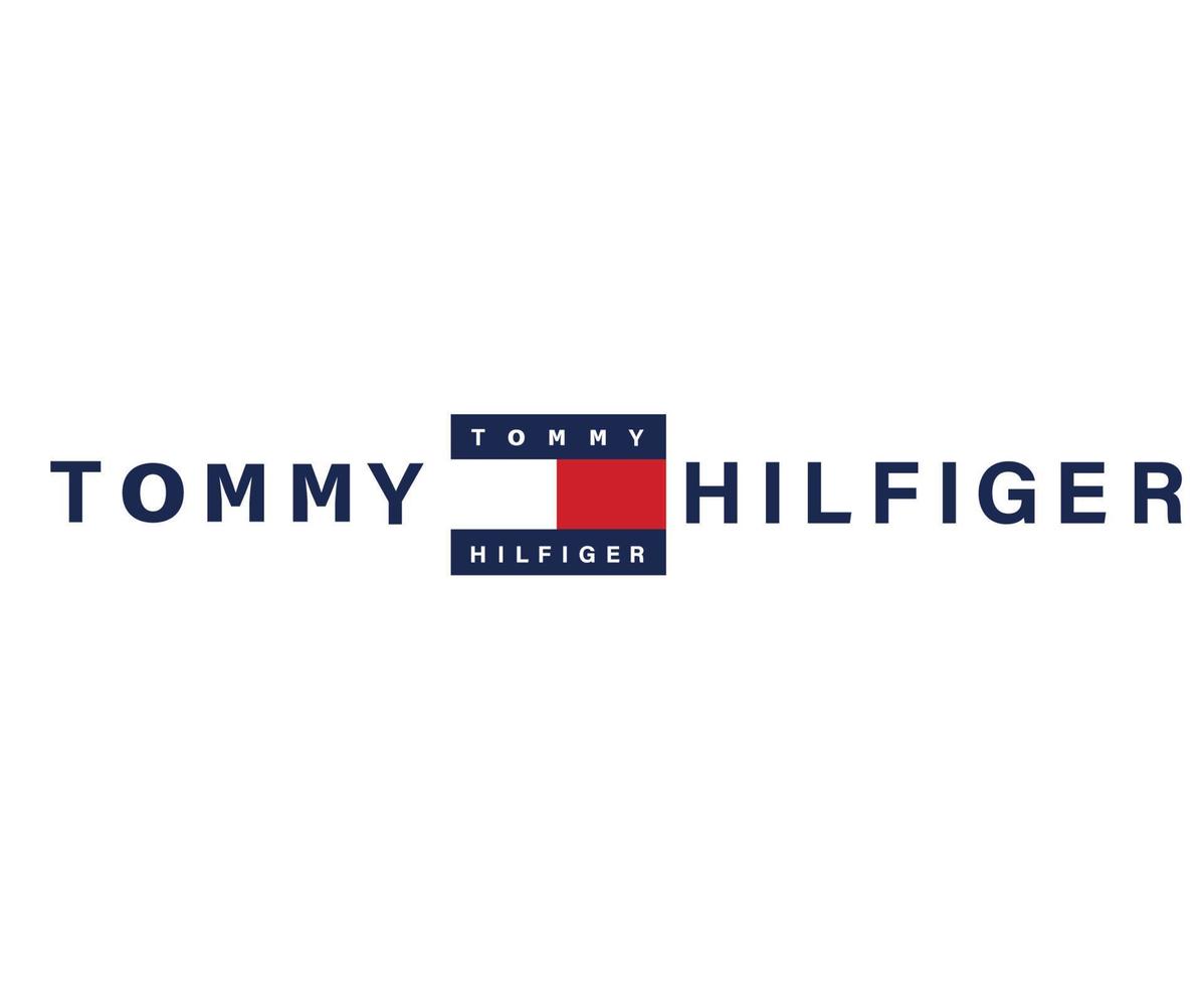 tommy hilfiger symbol logo rot und blau mit namen kleidung design symbol abstrakte fußball vektorillustration mit weißem hintergrund vektor