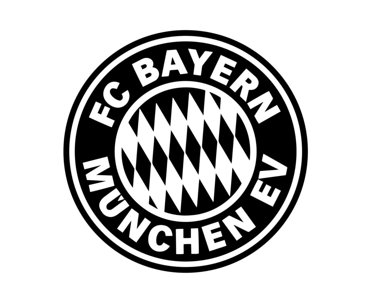Bayern munich logotyp symbol svart och vit design Tyskland fotboll vektor europeisk länder fotboll lag illustration