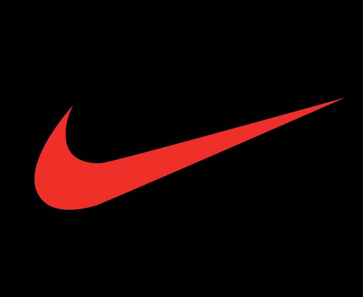 Nike logotyp röd kläder design ikon abstrakt fotboll vektor illustration med svart bakgrund