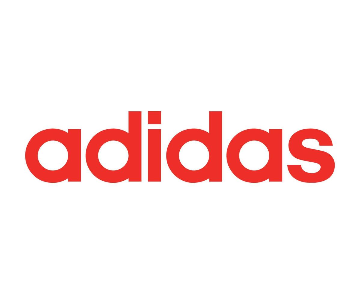 Adidas Namenssymbol Logo rote Kleidung Design Symbol abstrakte Fußball-Vektor-Illustration mit weißem Hintergrund vektor