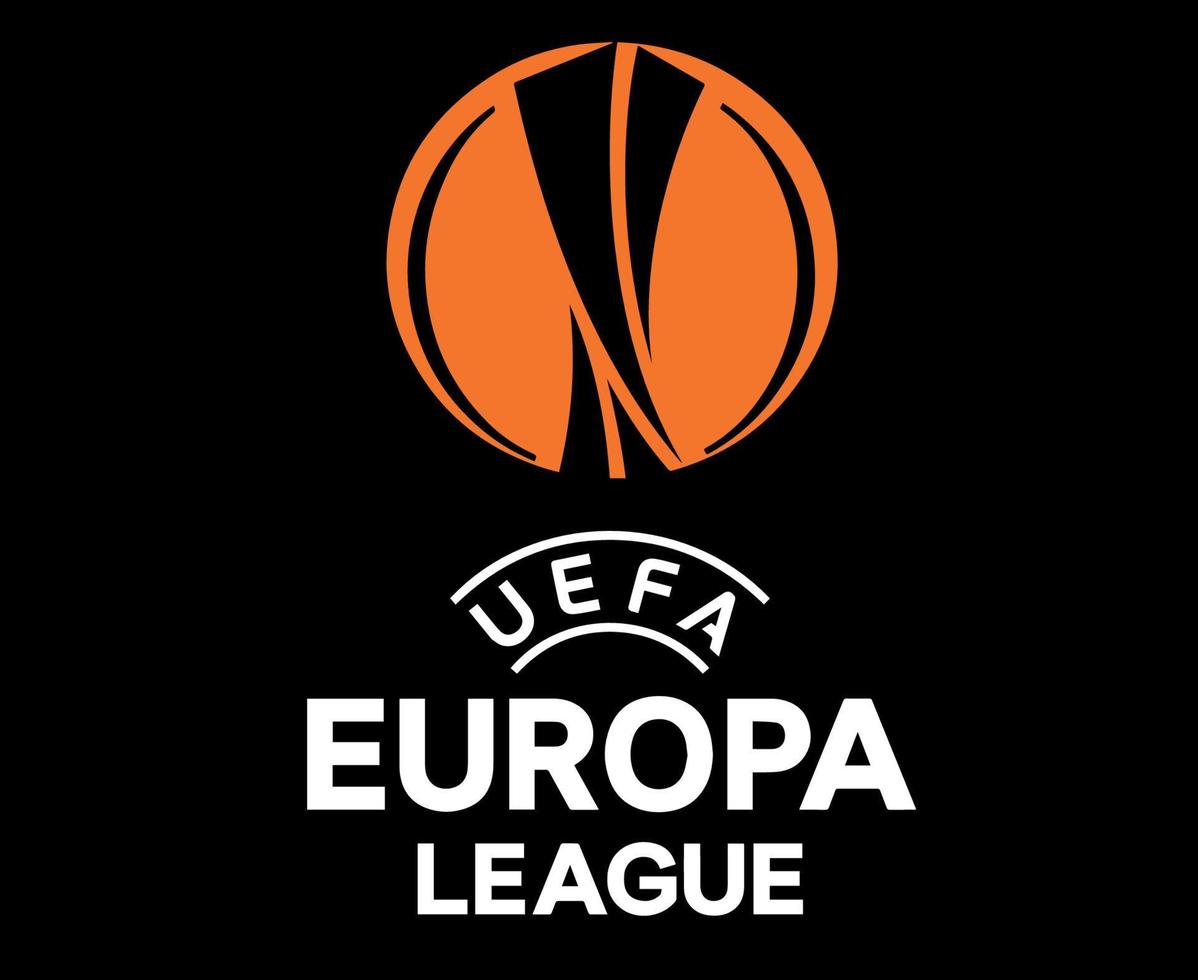 europa league logo symbol weiß und orange design fußball vektor europäische länder fußballmannschaften illustration mit schwarzem hintergrund