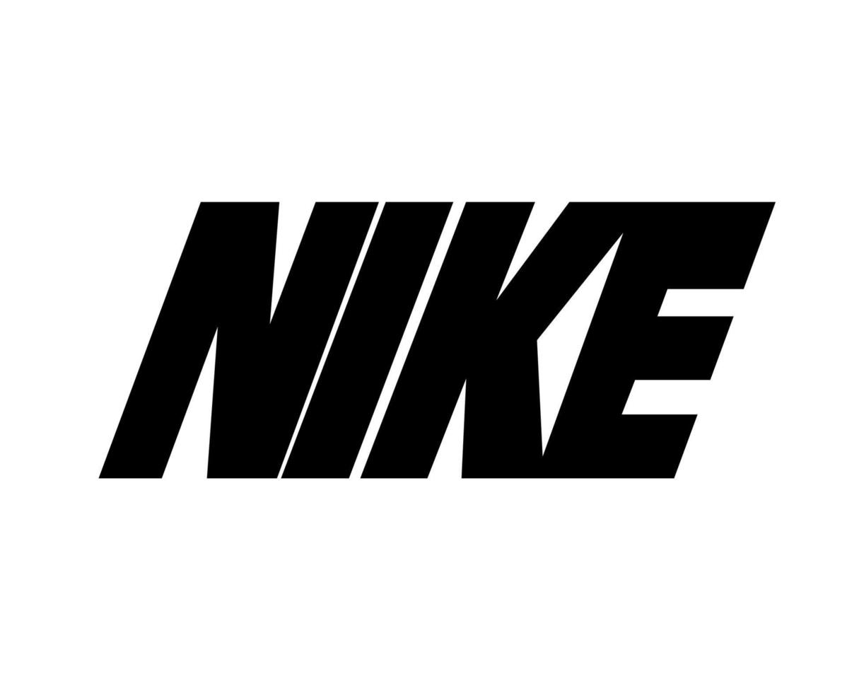 Nike logotyp namn svart kläder design ikon abstrakt fotboll vektor illustration med vit bakgrund