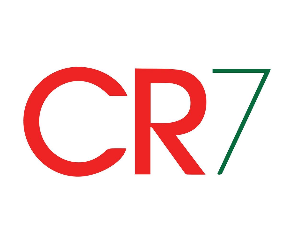 cr7-Symbol-Logo grüne und rote Kleidung Design-Symbol abstrakte Fußball-Vektor-Illustration mit weißem Hintergrund vektor